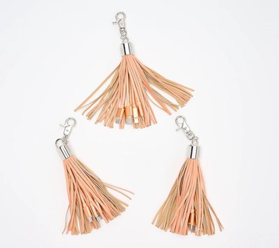 3-in-1 Universal Charging Tassels (Set of 3) - Peach