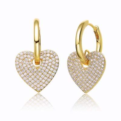 Louise Huggie Heart Earrings - 14K Gold