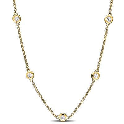 Station Necklace (1ct) - Yellow Plated