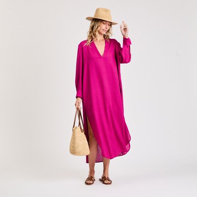 Linen Tunic Dress - Pitaya