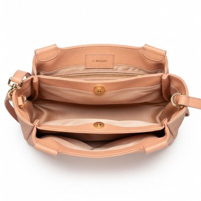 Shoulder & Cross Body Leather Tote - Blush