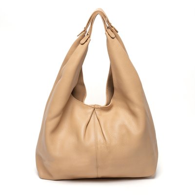 NADIA Leather Handbag - Nude