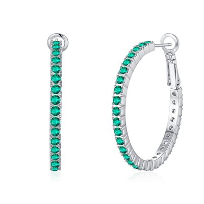 Opulent Glow Hoop Earrings - Emerald