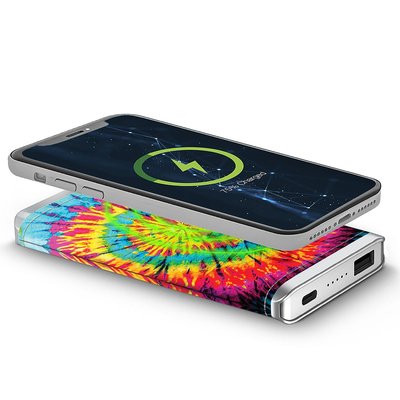 Leather Wireless Power Bank - Tie Dye