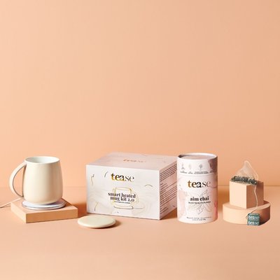 Smart Heated Mug & Charger Bundle - Oat + Aim Chai Tea