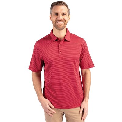 Forge Pencil Stripe Stretch Polo - Cardinal Red