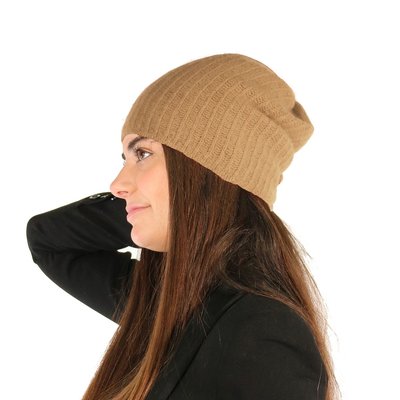 Slouchy Cashmere Hat - Heather Copper