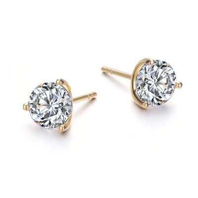 Classic Brilliant-Cut Solitaire Stud Earrings