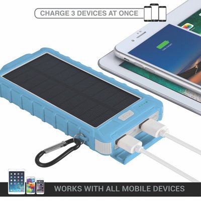3 Port Solar Backup Battery - Blue
