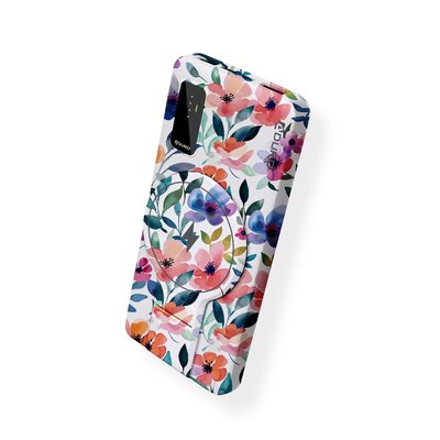 Wireless Charging Battery & Stand - Floral