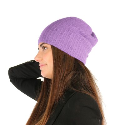 Slouchy Cashmere Hat - Lilac