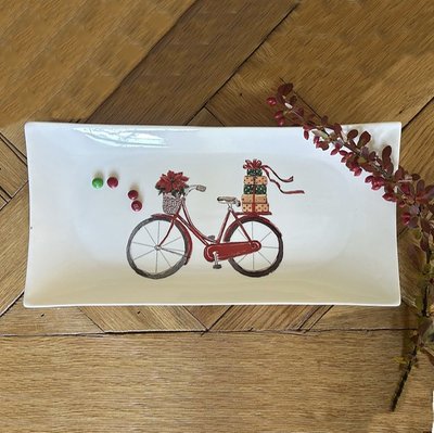 Rectangle Porcelain Tray - Bicycle