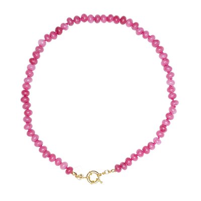 Stone Beaded Necklace - Pink