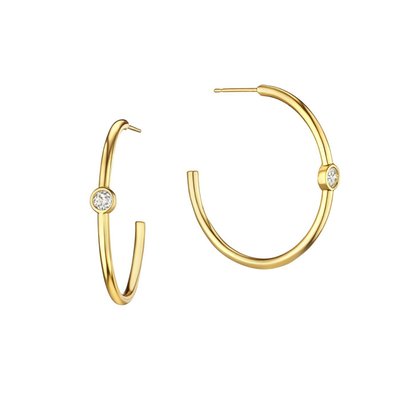 Bezel Hoop Earrings - 2 Color Options