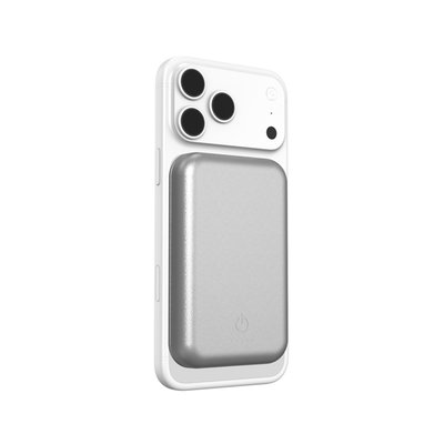 Leather Power Bank - Silver