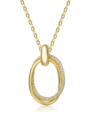 Triomphe Dual Loop Necklace - 14K Gold