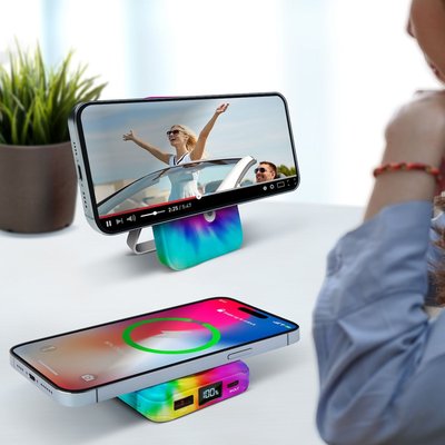 Wireless Charging Battery with Stand - Rainbow