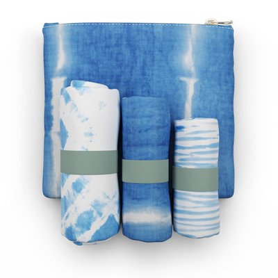 Reusable Tote Bags, Combo Pack (Set of 3) - Indigo