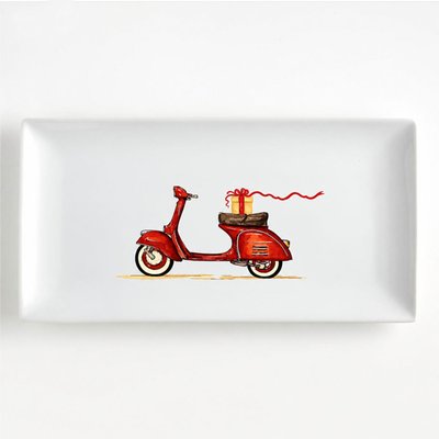 Rectangle Porcelain Tray - Scooter