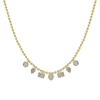 Pave Charm Ball Chain Necklace - 2 Color Options