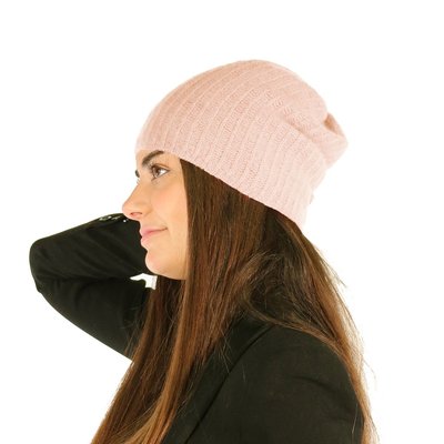 Slouchy Cashmere Hat - Misty Rose