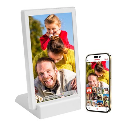Wireless Digital Picture & Video Frame with Dock - White