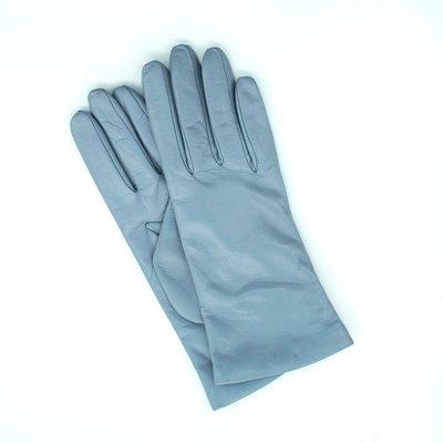 9" Leather Gloves With Cashmere Lining - Dusty Blue