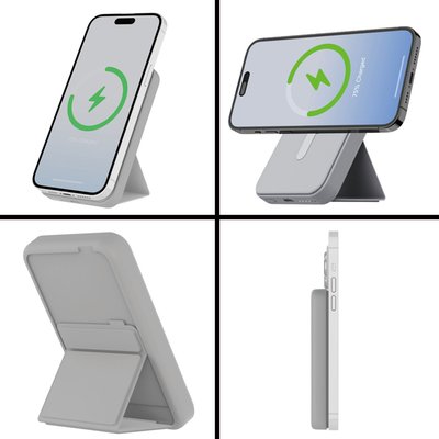 Magnetic Wireless Power Bank - 11 Color Options - Grey