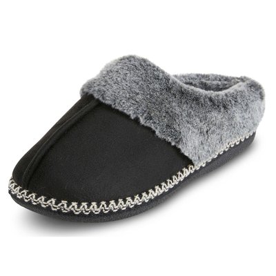 Women's Microsuede Indoor/Outdoor Slippers - Black