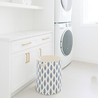 Canvas Bins (Set of 3) - Navy Block Print