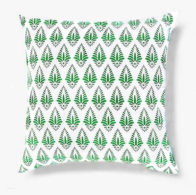 Square Pillow Cover - Emerald Green Ethnic