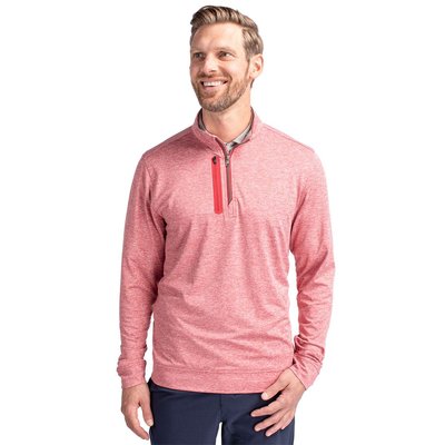 Stealth Heathered Quarter Zip Pullover - Cardinal Red