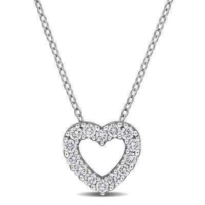 Open Heart Pendant (1/2ct) - Sterling Silver