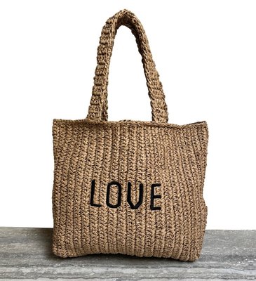 Crochet Tote - Love - Natural