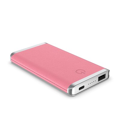 Leather Wireless Power Bank - Blush Pink