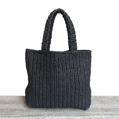 Crochet Tote - Plain - Black