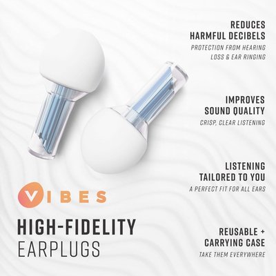 Hi-Fidelity Earplugs & Attachable Cord - Blue