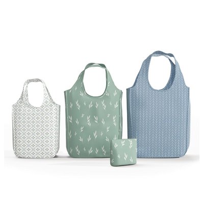 Reusable Tote Bags, Combo Pack (Set of 3) - Sage