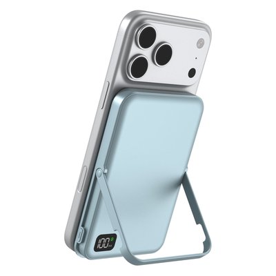 3-in-1 Magnetic Power Bank & Stand - Blue