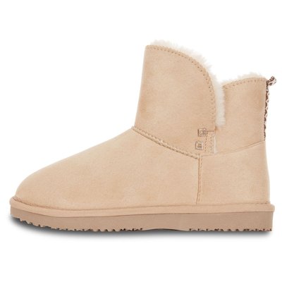 Women's Faux Fur Ankle Boots - Sand
