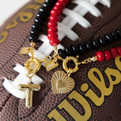 Stone Beaded Necklace - Red