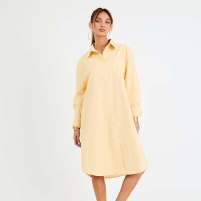 Linen Shirt Dress - Butter Yellow