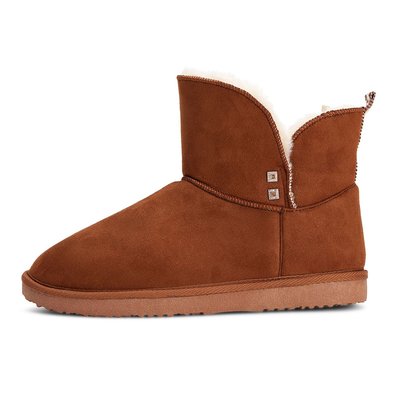 Women's Faux Fur Ankle Boots - Chestnut