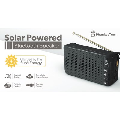 Solar Powered Wireless Speaker - Black