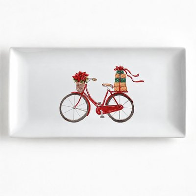 Rectangle Porcelain Tray - Bike