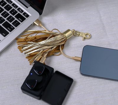 3-in-1 Universal Charging Tassels (Set of 3) - Purple