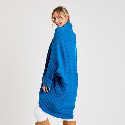 Cashmere Wrap Cardigan - Slate Blue