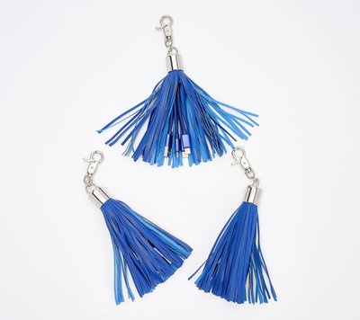3-in-1 Universal Charging Tassels (Set of 3) - Blue