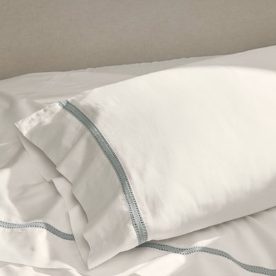 Signature Hemmed Pillow Cases (Set of 2) - White/Shore