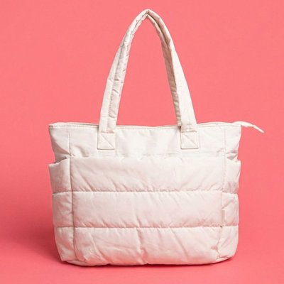 Puffer Tote - Beige
